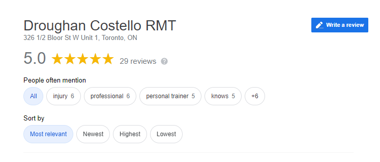 Image of Droughan Costello Google Reviews